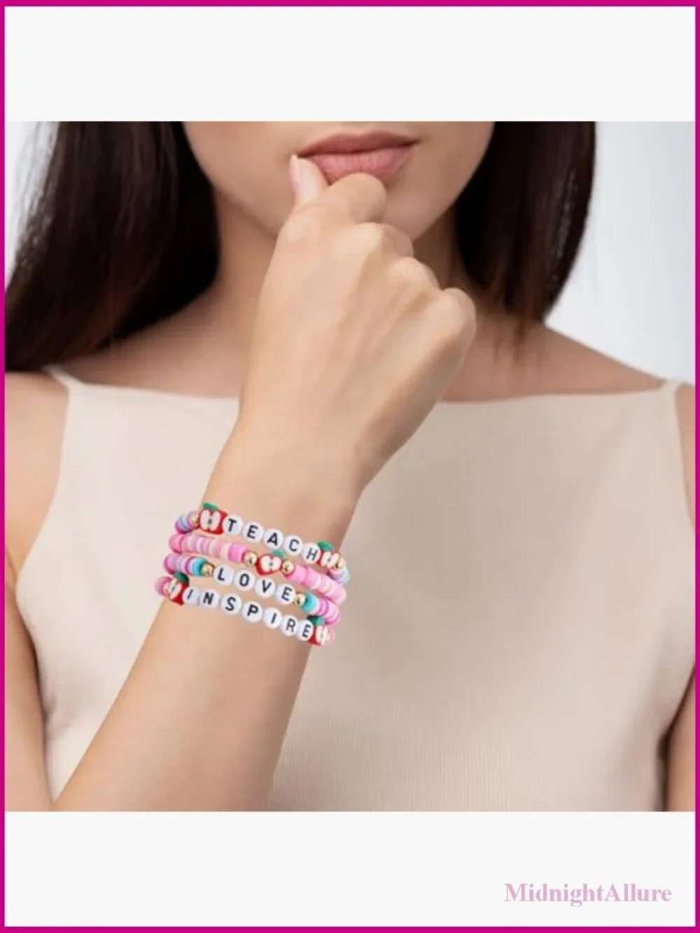 Stackable Heishi Bracelet Set Stretch Gold Plated Clay Bead Beach Layering